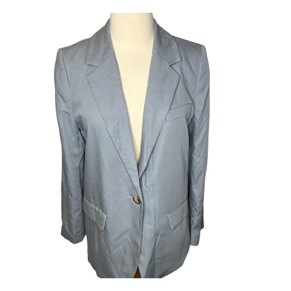 Madewell $178 The Larsen Blazer in Drapeweave Overcast Blue Size M NJ732 - Picture 4 of 7